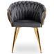 Стул бархатный MEBEL ELITE CAPI Velvet Серый / Золотой