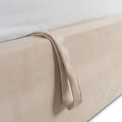 Ліжко двоспальне MEBEL ELITE HAGA Velvet 160x200 см Кремовий фотографія