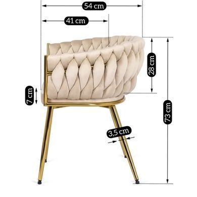 Стул бархатный MEBEL ELITE CAPRI Velvet Кремовый / Золотой фотография