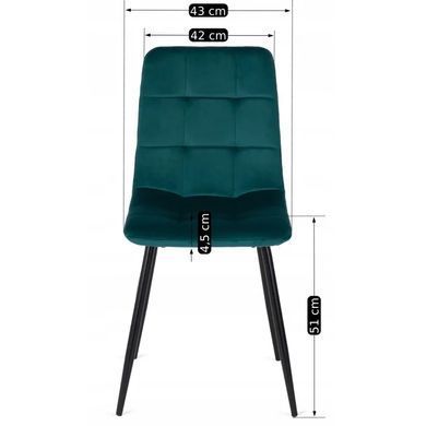 Стул бархатный MEBEL ELITE PERU Velvet, Бирюзовый фотография