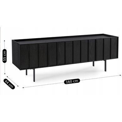 ТВ Тумба MEBEL ELITE BERGAMO 160 Черный фотография