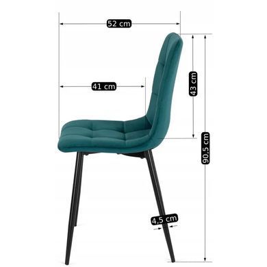 Стул бархатный MEBEL ELITE PERU Velvet, Бирюзовый фотография