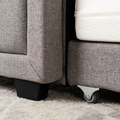 Кровать односпальная бархатная MEBEL ELITE ELIF Velvet 90x200 см с дополнительным спальным местом Серый фотография