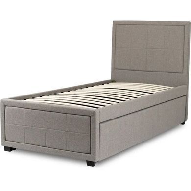Кровать односпальная бархатная MEBEL ELITE ELIF Velvet 90x200 см с дополнительным спальным местом Серый фотография