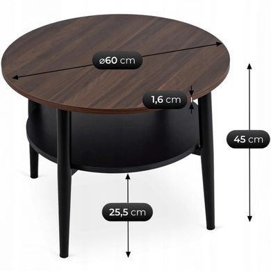 Журнальний столик MEBEL ELITE PAULO 60x60 Горіх/чорний фотографія