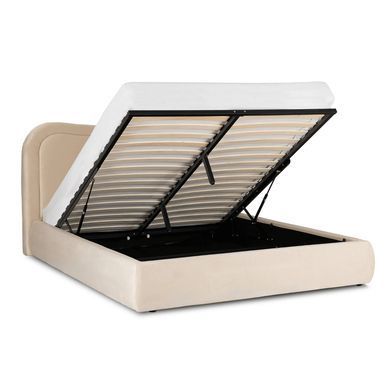 Ліжко двоспальне MEBEL ELITE HAGA Velvet 160x200 см Кремовий фотографія