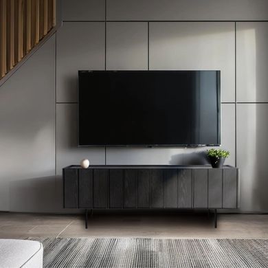 ТВ Тумба MEBEL ELITE BERGAMO 160 Черный фотография