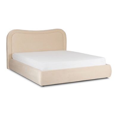 Ліжко двоспальне MEBEL ELITE HAGA Velvet 160x200 см Кремовий фотографія