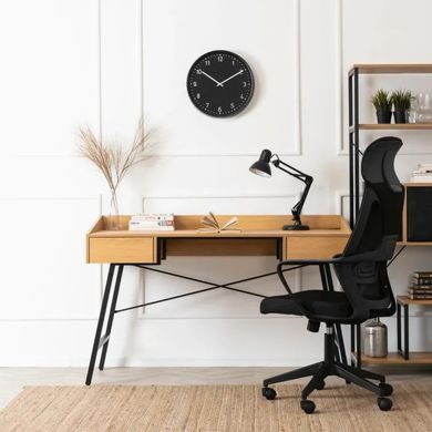 Письмовий стіл MEBEL ELITE ICE 133 см Золотий дуб / Чорний фотографія