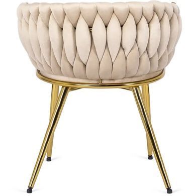 Стул бархатный MEBEL ELITE CAPRI Velvet Кремовый / Золотой фотография