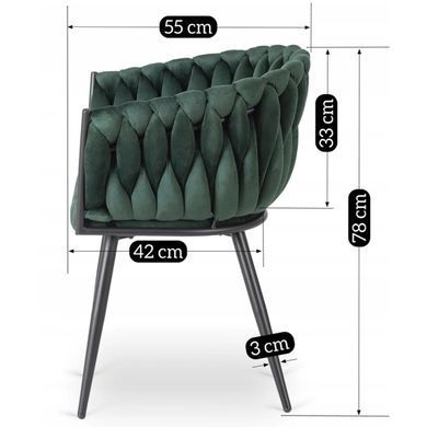 Стул бархатный MEBEL ELITE ELENA Velvet Зеленый фотография