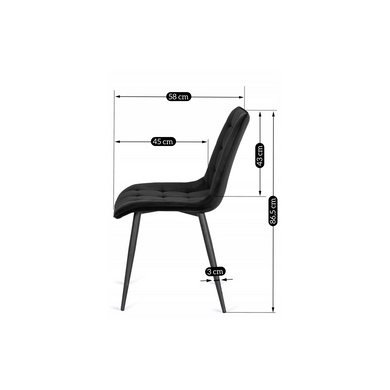 Стул бархатный MEBEL ELITE GOMEZ Velvet, Черный фотография