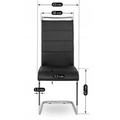 Стілець MEBEL ELITE LOCA, екошкіра Чорно-білий фотографія