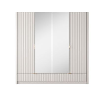 Шафа для одягу Perfect Home Ланте / Lante 4-дверна з дзеркалом і золотими ручками 4D2S/213 Беж фотографія