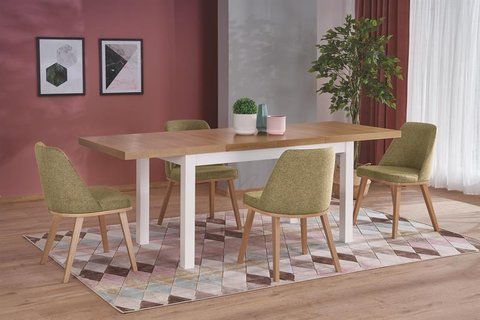 Стол раскладной Halmar TIAGO 2 140(220)x80 Дуб Крафт/Белый фотография