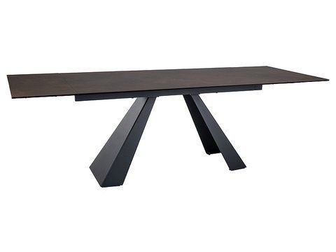 Стол Обеденный SALVADORE CERAMIC OSSIDO BRUNO 160(240)X90 Signal Коричневый Мат / Черный Мат фотография