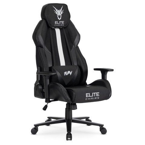 Стул офисный поворотный MEBEL ELITE FURY Черный/белый фотография