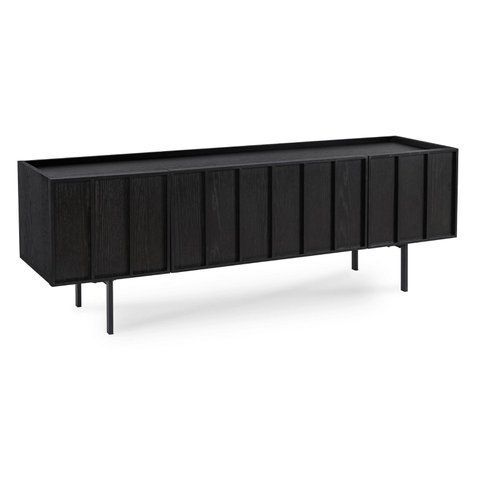 ТВ Тумба MEBEL ELITE BERGAMO 160 Чорний фотографія