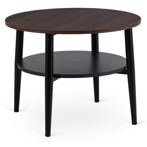 Журнальний столик MEBEL ELITE PAULO 60x60 Горіх/чорний фотографія