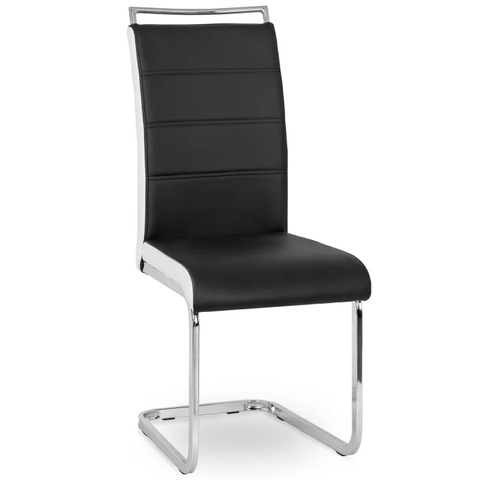 Стул MEBEL ELITE LOCA, экокожа Черно-белый фотография