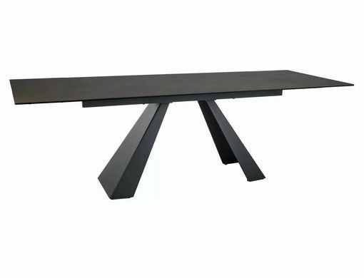 Стіл Обідній SALVADORE CERAMIC OSSIDO BRUNO 160(240)X90 Signal Коричневий Мат / Чорний Мат фотографія