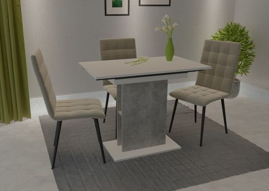 Розкладний стіл STOUN B/I Intarsio 100(135)x60 Біла аляска / Індастріал фотографія