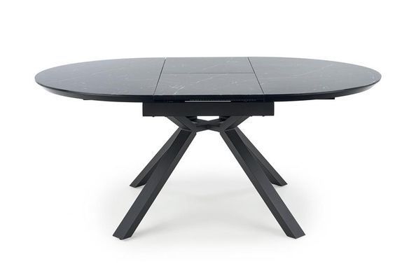 Стіл розкладний VERTIGO Halmar 130/180x130 Чорний / Мармур фотографія