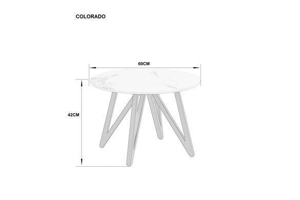 Журнальний столик COLORADO Intarsio 60x60 Білий Глянець Ефект Мармуру / Чорний фотографія