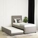 Кровать односпальная бархатная MEBEL ELITE ELIF Velvet 90x200 см с дополнительным спальным местом Серый