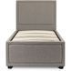 Кровать односпальная бархатная MEBEL ELITE ELIF Velvet 90x200 см с дополнительным спальным местом Серый