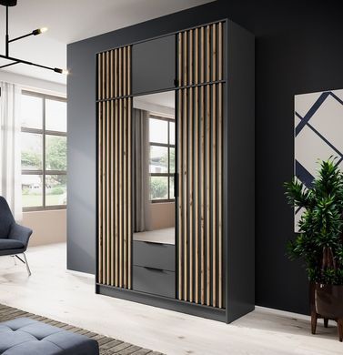 Тумба-надставка Perfect Home Нелли / Nelly 4D 4-дверная Графит/дуб артизан фотография