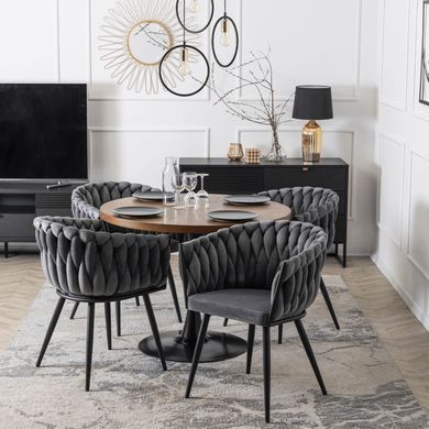 Стул бархатный MEBEL ELITE ELENA Velvet Серый фотография