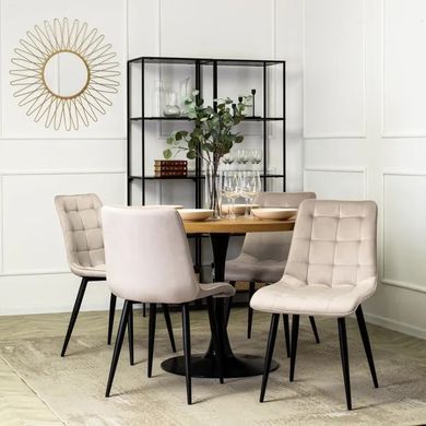 Стілець оксамитовий MEBEL ELITE GOMEZ Velvet, Бежевий фотографія