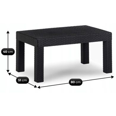 Комплект садових меблів MEBEL ELITE BRENTA Чорний