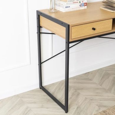 Письмовий стіл MEBEL ELITE STEP 123 см Золотий дуб / Чорний фотографія