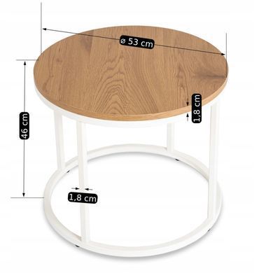 Журнальный столик ANN MEBEL ELITE 53x53 Дуб фотография