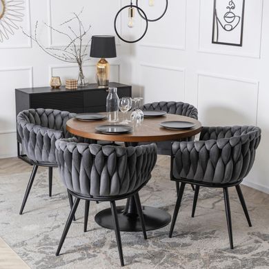 Стул бархатный MEBEL ELITE ELENA Velvet Серый фотография