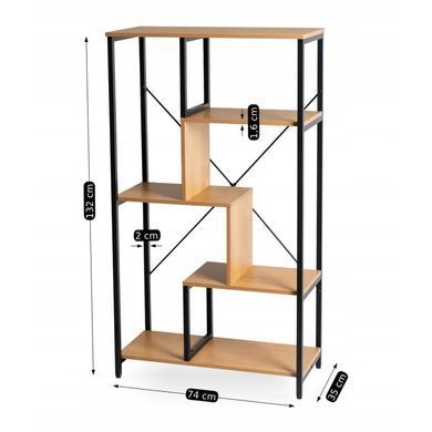 Стелаж MEBEL ELITE TIM Золотий дуб / Чорний фотографія