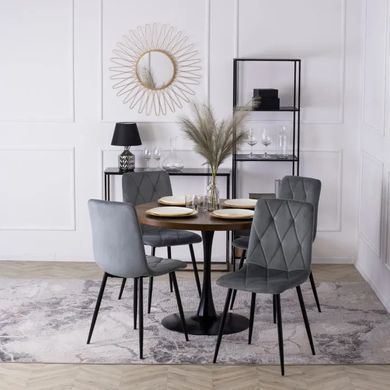 Стілець оксамитовий MEBEL ELITE ROBIN Velvet Сірий фотографія