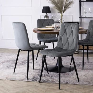 Стілець оксамитовий MEBEL ELITE ROBIN Velvet Сірий фотографія