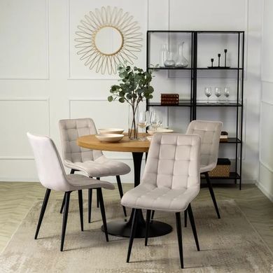 Стілець оксамитовий MEBEL ELITE GOMEZ Velvet, Бежевий фотографія