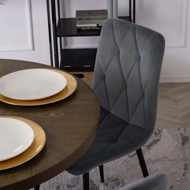 Стілець оксамитовий MEBEL ELITE ROBIN Velvet Сірий фотографія