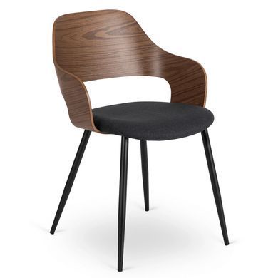 Комплект стол MEBEL ELITE GLOS 135х80 см Дуб Рустик / Черный +4 стула ORBI Черный/орех фотография
