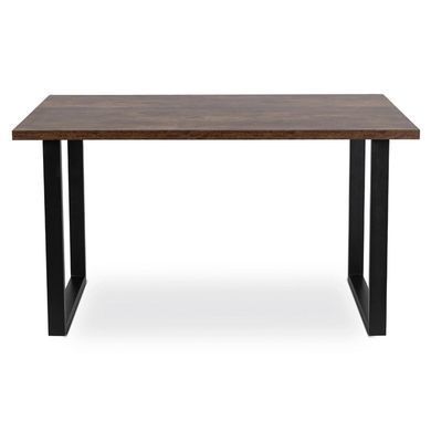 Комплект стол MEBEL ELITE GLOS 135х80 см Дуб Рустик / Черный +4 стула ORBI Черный/орех фотография