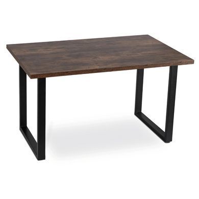 Комплект стол MEBEL ELITE GLOS 135х80 см Дуб Рустик / Черный +4 стула ORBI Черный/орех фотография