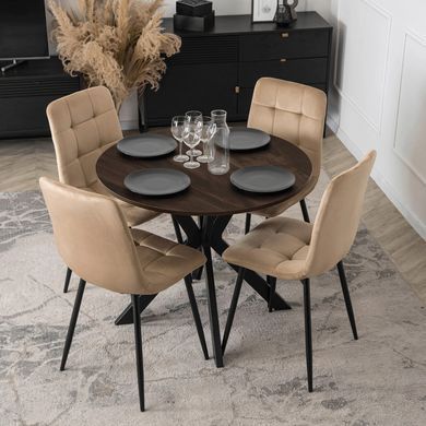 Стол MEBEL ELITE LAUREN 80X80 Орех/черный фотография