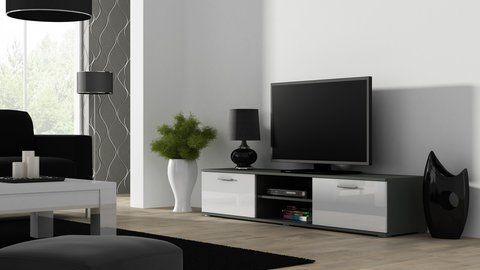 ТВ Тумба SOHO RTV Cama 180 Сірий Мат / Білий Глянець фотографія
