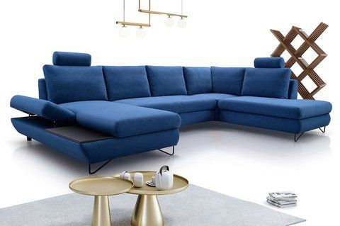 Диван кутовий розкладний LOFT III на ніжках Perfect Home Польща Синій фотографія