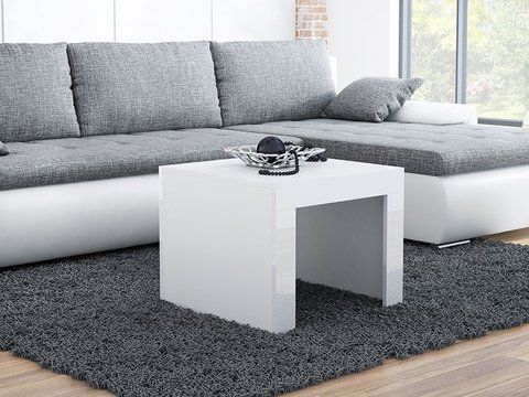 Журнальний столик TESS MINI 60x60 Cama Білий Мат / Білий Глянець фотографія