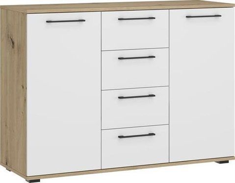 Комод FLEX KM-2&nbsp;Halmar 116x40 Білий / Дуб Артизан фотографія